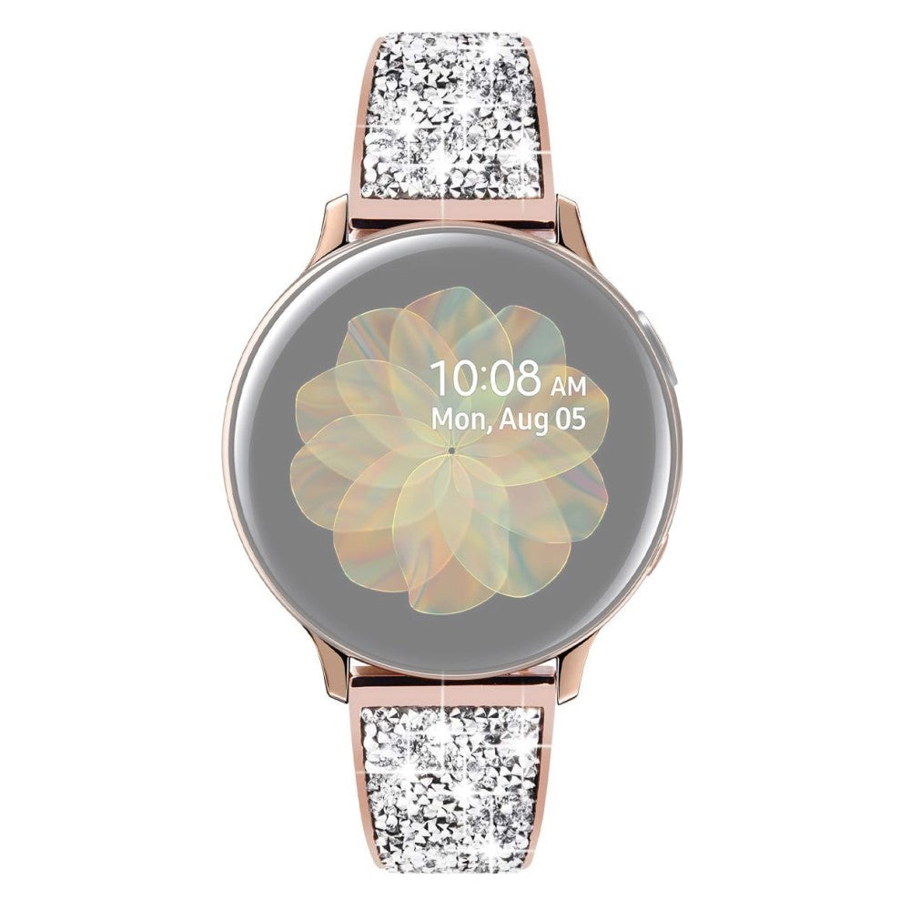 22mm Universal glitter adorned stainless steel watch strap - Rose Gold#serie_1