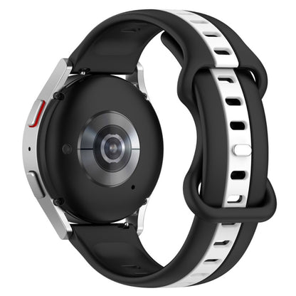 22mm Universal dual-color silicone watch strap - Black / White#serie_1