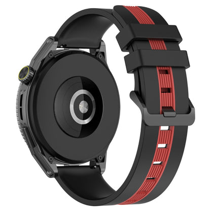 22mm Universal dual-color silicone watch strap - Black / Red#serie_3