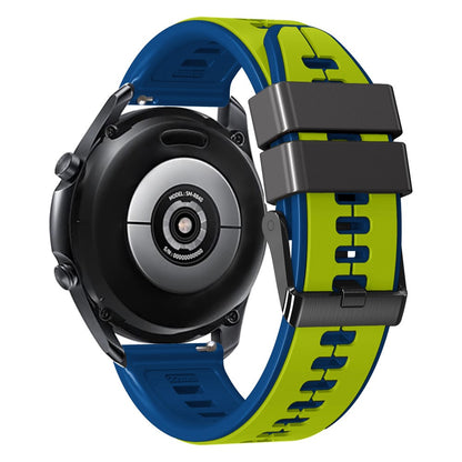 22mm Universal dual color silicone strap - Lime / Blue#serie_6