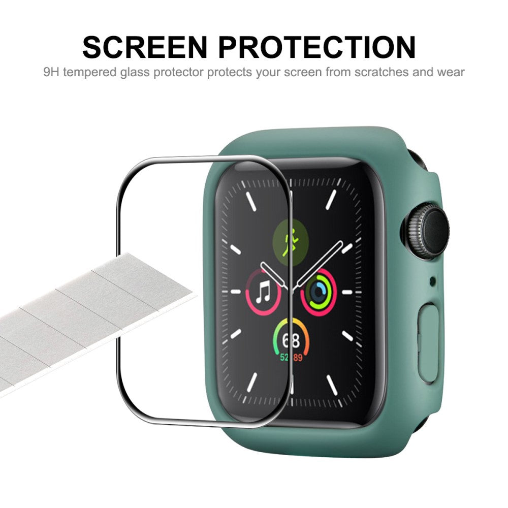 Fint Apple Watch Series 7 41mm Cover med Skærmbeskytter i Hærdet Glas - Grøn#serie_5