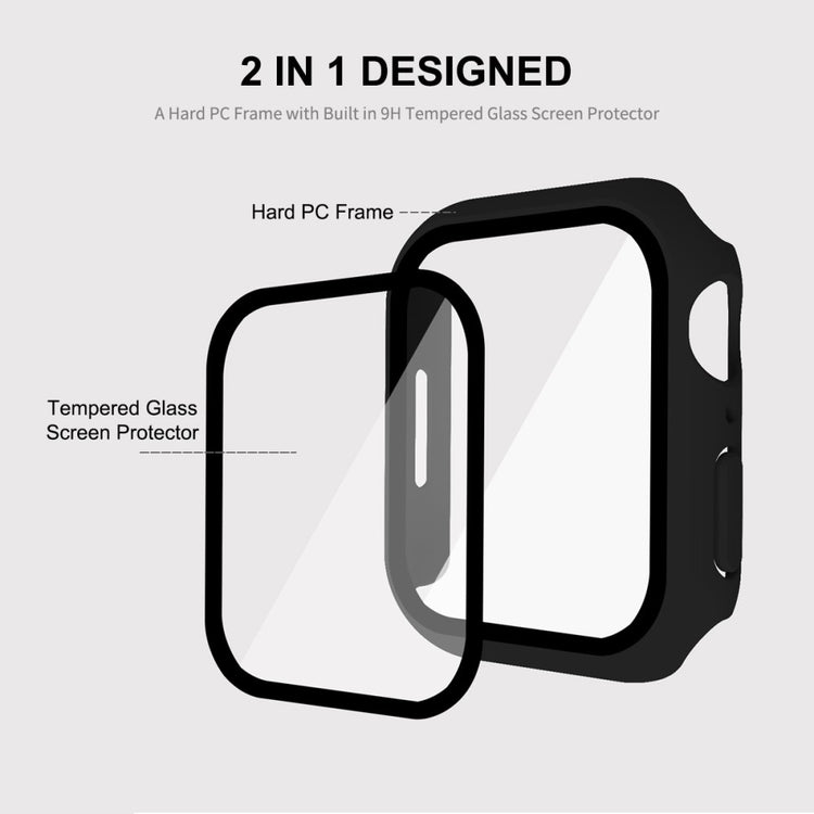 Meget Fed Apple Watch Series 7 41mm Cover med Skærmbeskytter i Plastik og Hærdet Glas - Rød#serie_6