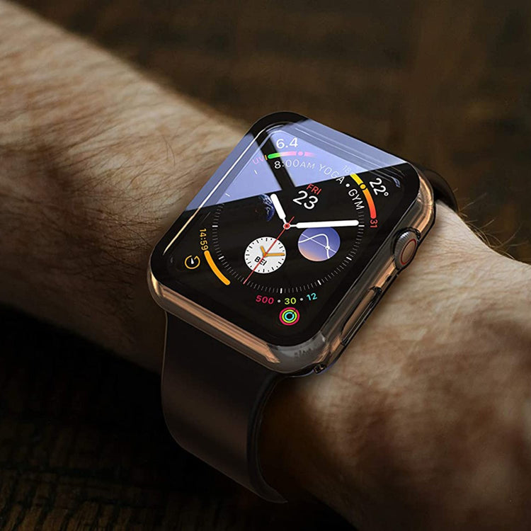 Rigtigt Godt Apple Watch Series 7 41mm Cover med Skærmbeskytter i Plastik og Hærdet Glas - Gennemsigtig#serie_026