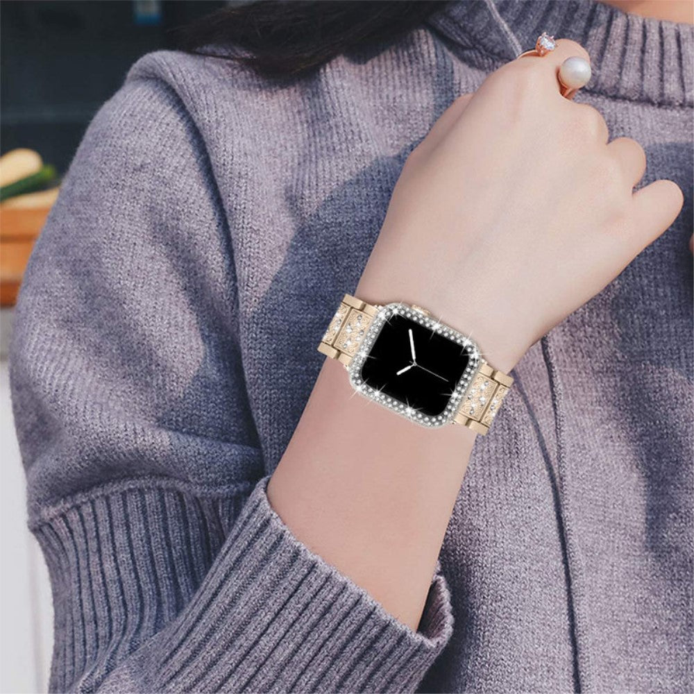 Apple Watch Series 7 41mm Metal Rem med Cover - Guld#serie_6