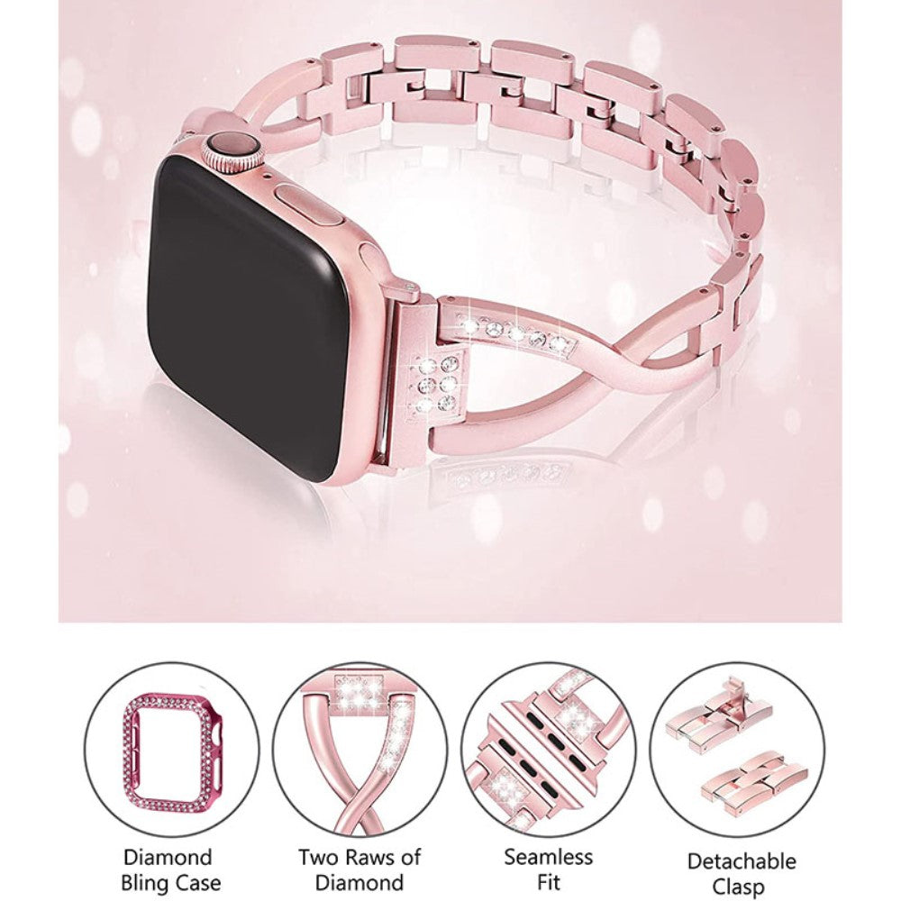 Apple Watch Series 7 41mm Metal Rem med Cover - Pink#serie_2