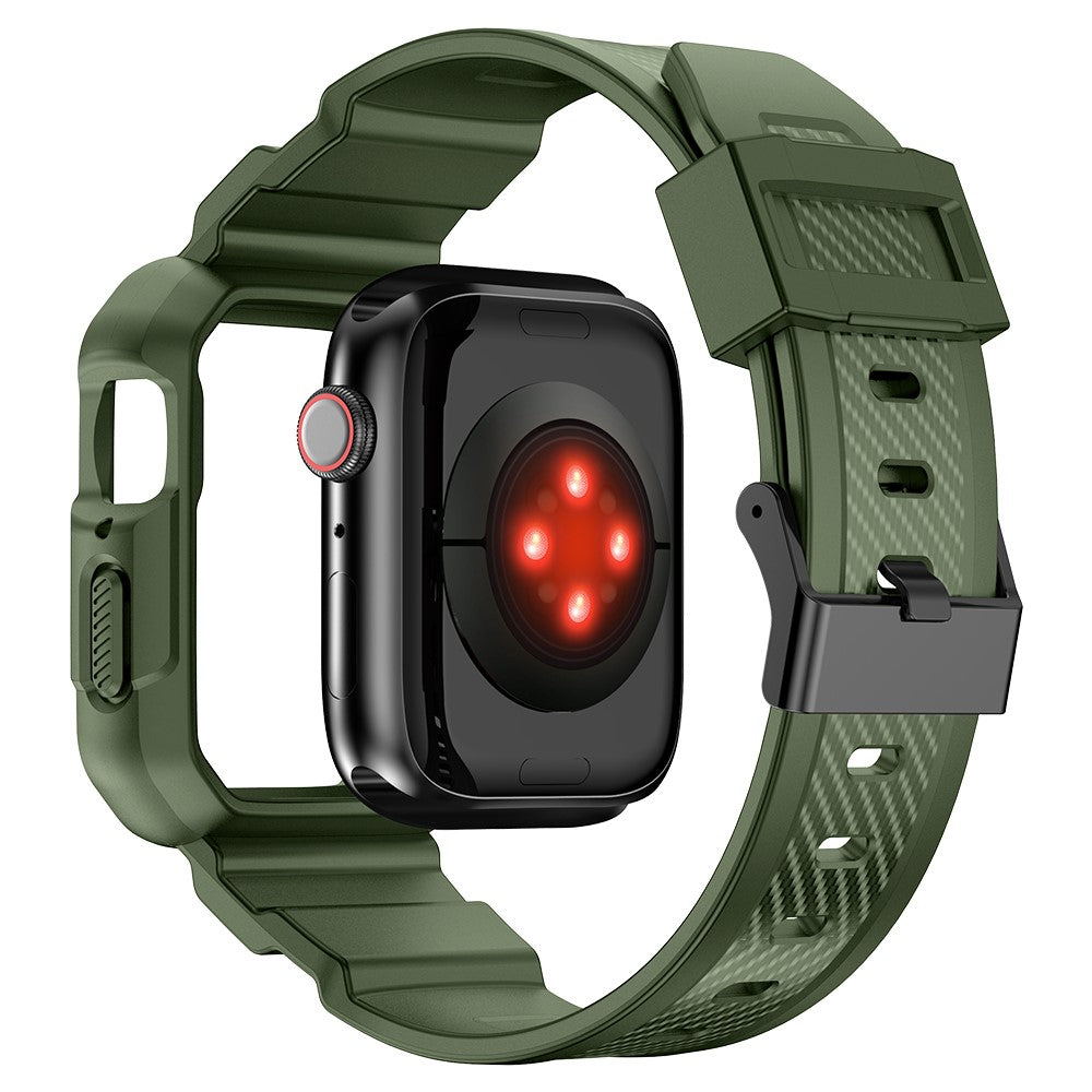 Apple Watch Series 7 41mm Silikone Cover med Rem - Grøn#serie_5