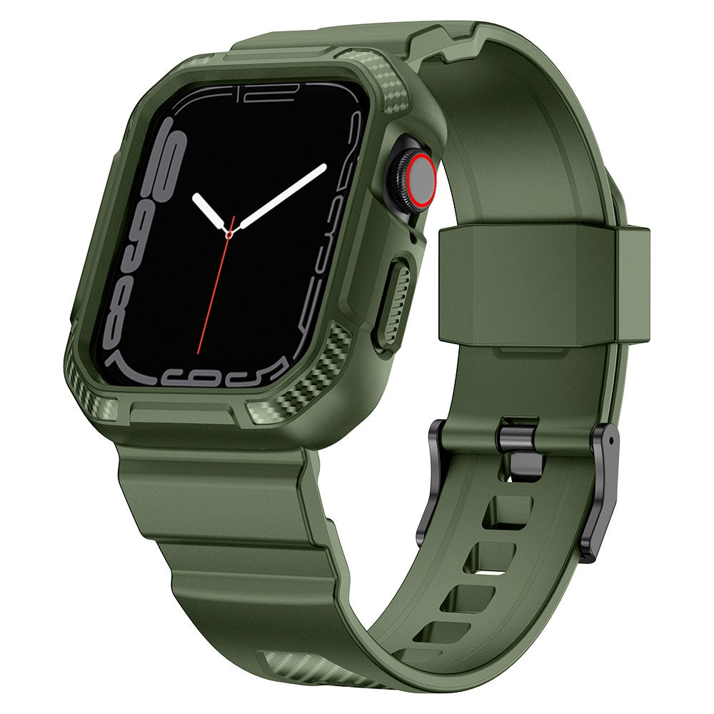 Apple Watch Series 7 41mm Silikone Cover med Rem - Grøn#serie_5