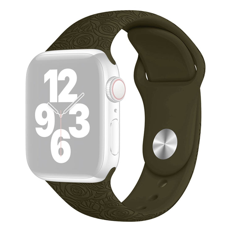 Rigtigt fint Apple Watch Series 7 41mm Silikone Rem - Grøn#serie_11