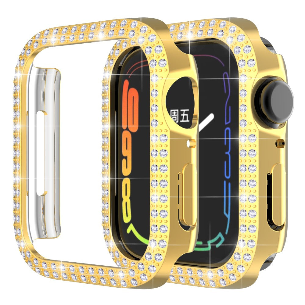 Apple Watch Series 7 41mm  Plastik og Rhinsten Bumper  - Guld#serie_3