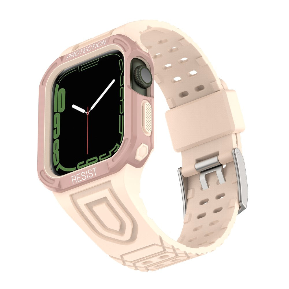 Apple Watch Series 7 41mm Plastik Rem med Etui - Pink#serie_13