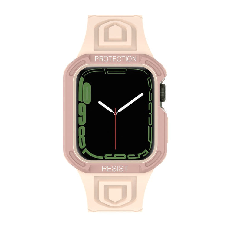 Apple Watch Series 7 41mm Plastik Rem med Etui - Pink#serie_13