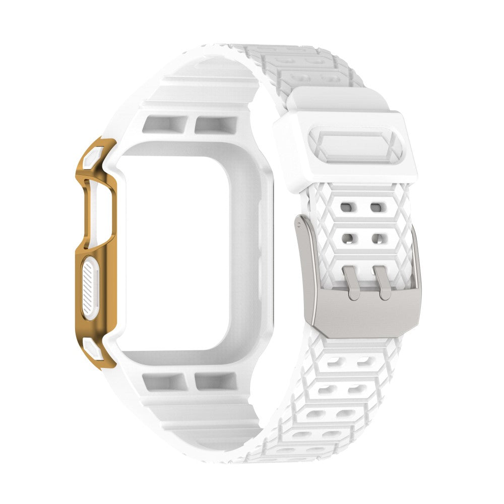 Apple Watch Series 7 41mm Plastik Rem med Etui - Guld#serie_15