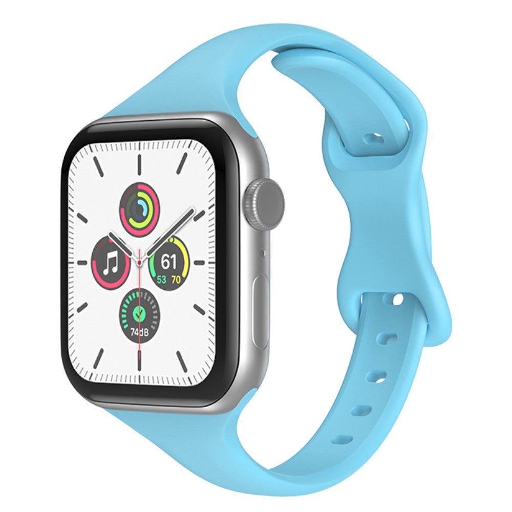 Rigtigt holdbart Apple Watch Series 7 41mm Silikone Rem - Blå#serie_10