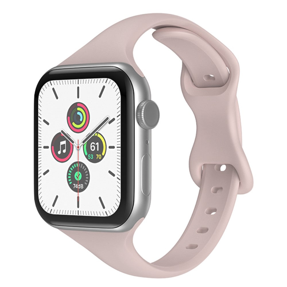 Rigtigt holdbart Apple Watch Series 7 41mm Silikone Rem - Pink#serie_5