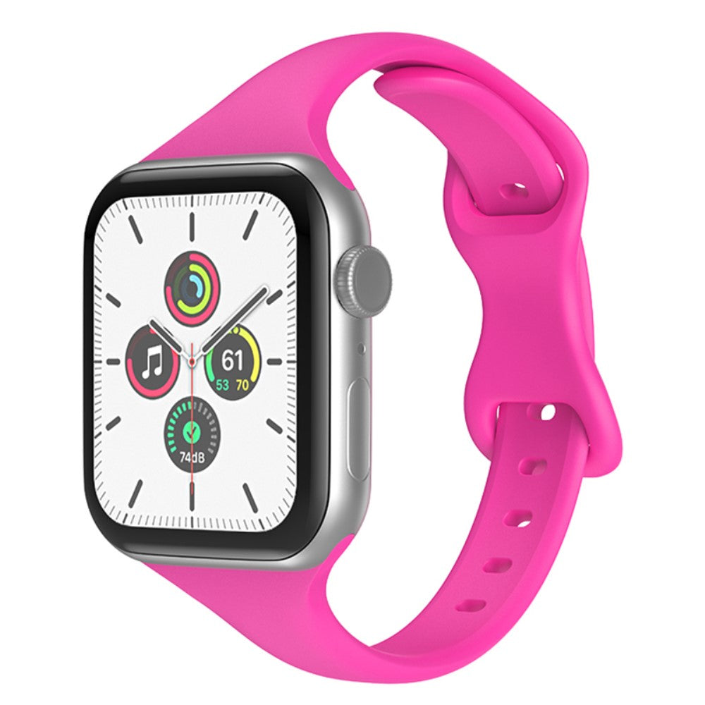 Rigtigt holdbart Apple Watch Series 7 41mm Silikone Rem - Pink#serie_6