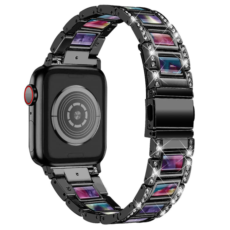 Mega sejt Apple Watch Series 7 41mm Metal og Rhinsten Rem - Grøn#serie_8