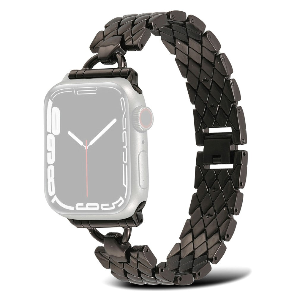 Mega holdbart Apple Watch Series 7 41mm Metal Rem - Sort#serie_1
