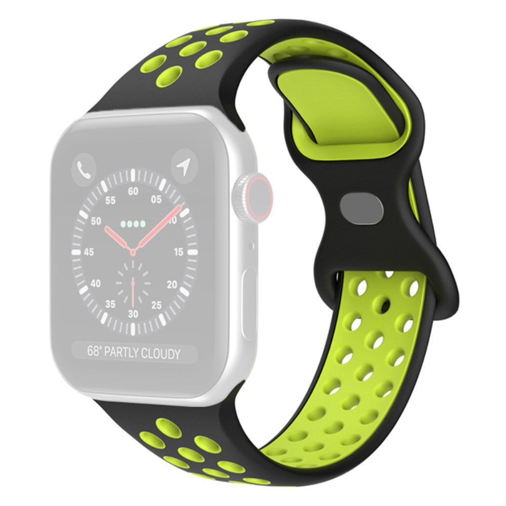 Rigtigt flot Apple Watch Series 7 41mm Silikone Rem - Sort#serie_14