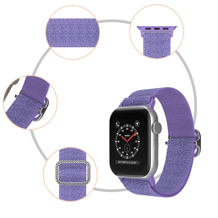 Meget holdbart Apple Watch Series 7 41mm Stof Urrem - Lilla#serie_1