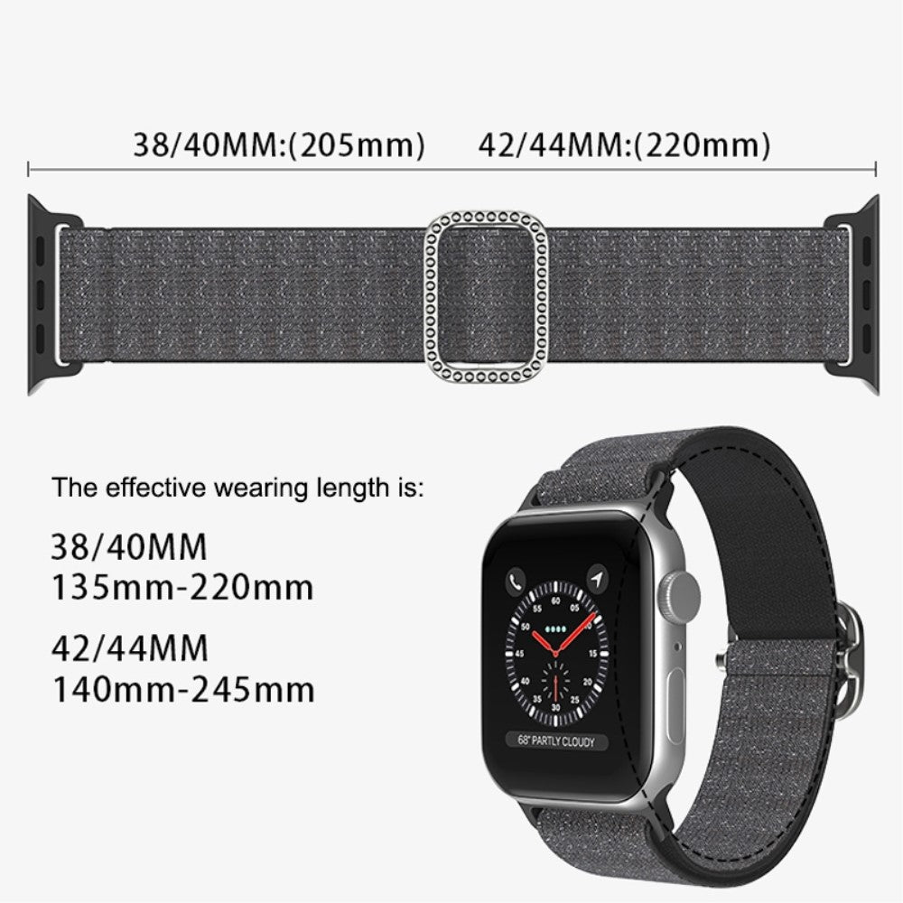 Meget holdbart Apple Watch Series 7 41mm Stof Urrem - Lilla#serie_1