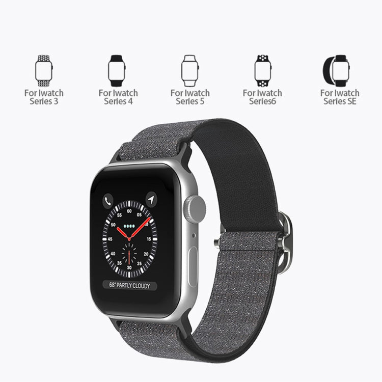 Meget holdbart Apple Watch Series 7 41mm Stof Urrem - Blå#serie_11