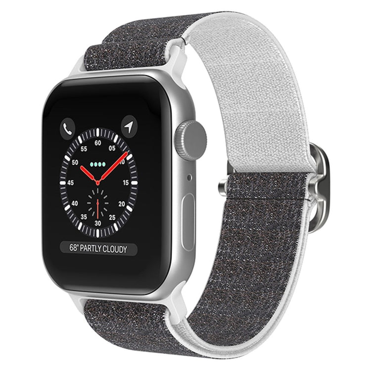 Meget holdbart Apple Watch Series 7 41mm Stof Urrem - Sølv#serie_3