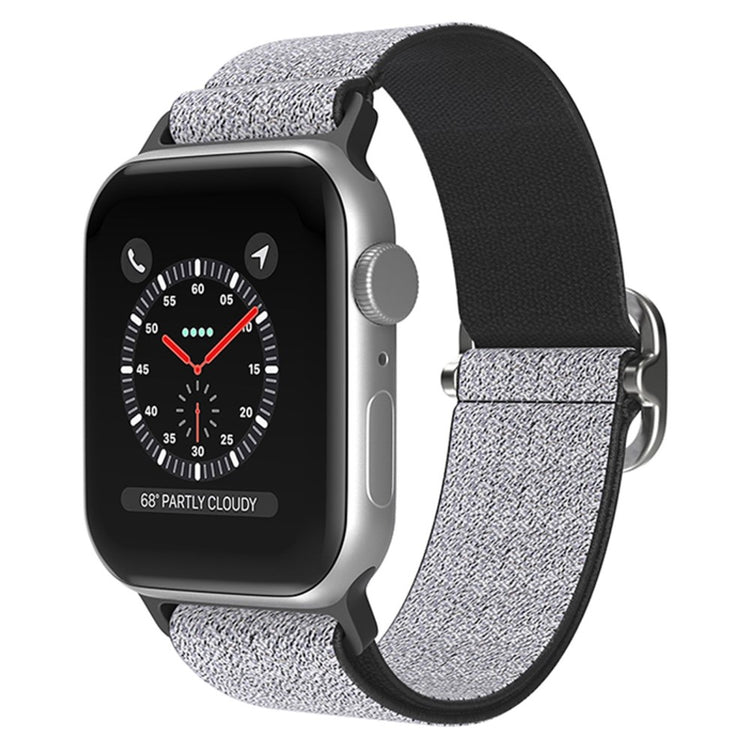 Meget holdbart Apple Watch Series 7 41mm Stof Urrem - Sort#serie_4