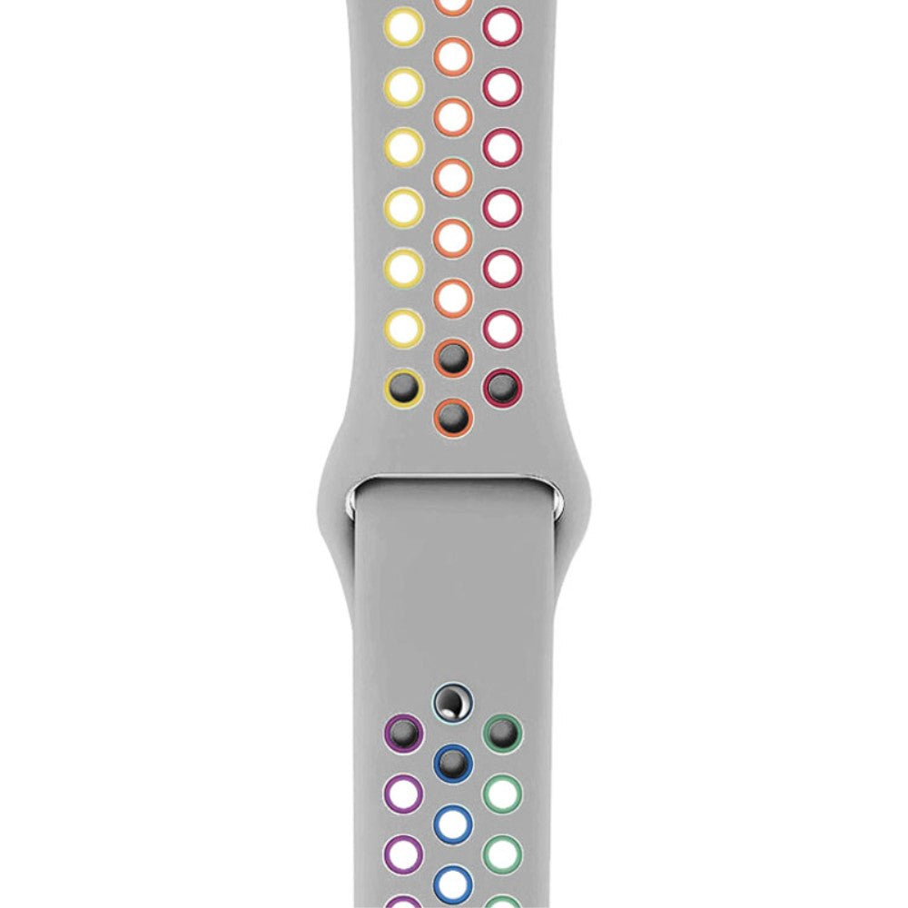 Rigtigt cool Apple Watch Series 7 41mm Silikone Urrem - Sølv#serie_4