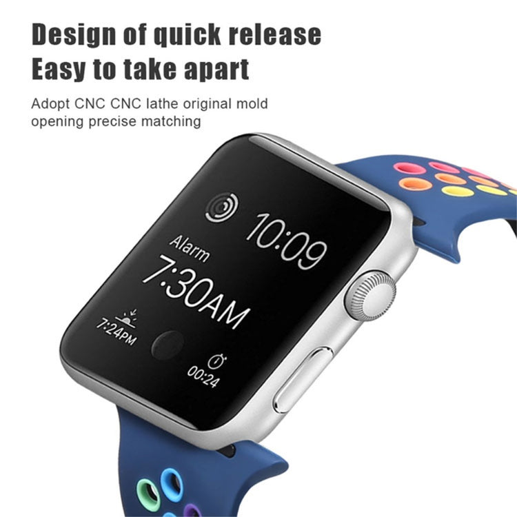 Rigtigt cool Apple Watch Series 7 41mm Silikone Urrem - Blå#serie_9