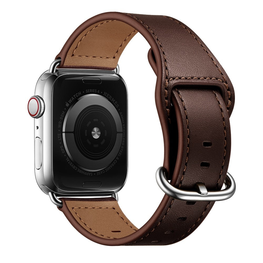 Vildt kønt Apple Watch Series 7 41mm Ægte læder Rem - Brun#serie_6