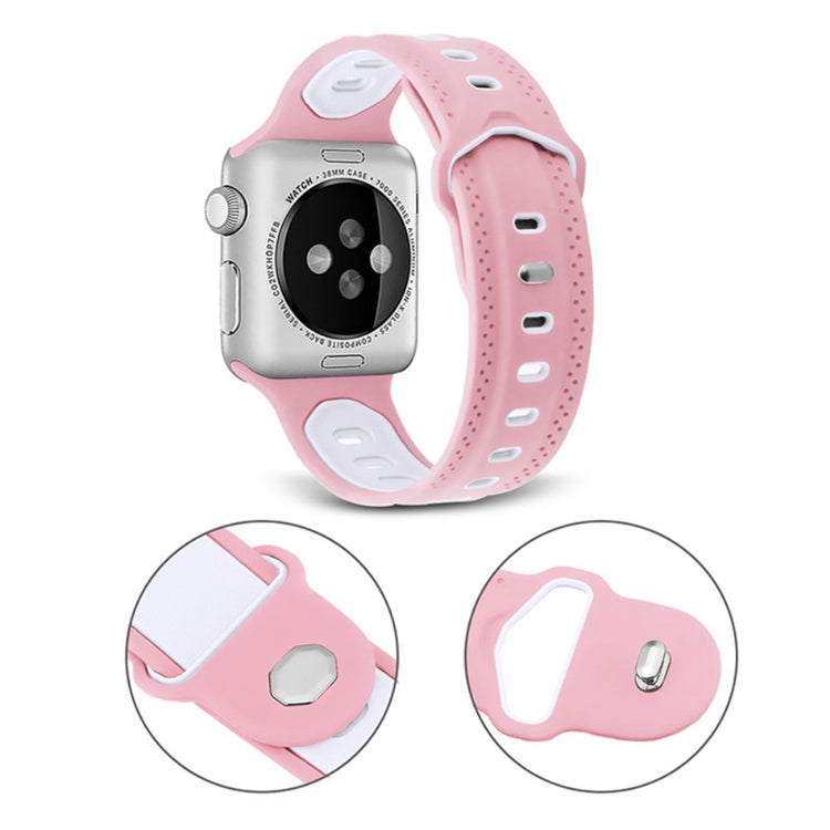 Vildt pænt Apple Watch Series 7 41mm Silikone Urrem - Pink#serie_2