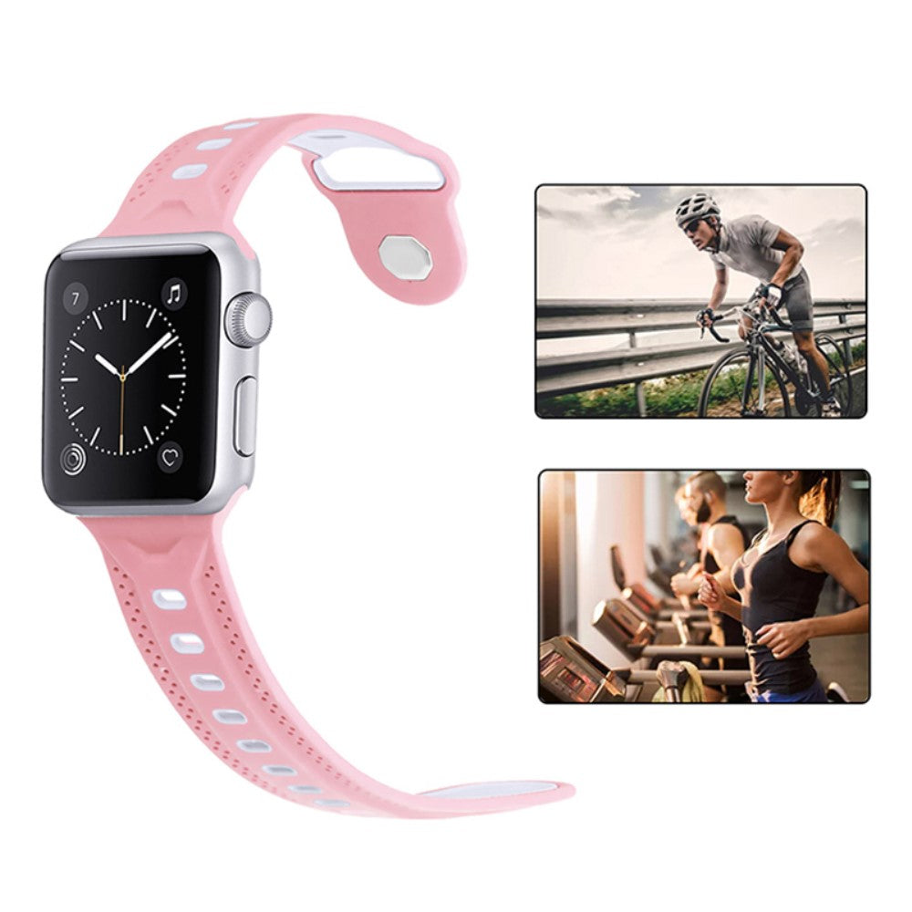 Vildt pænt Apple Watch Series 7 41mm Silikone Urrem - Pink#serie_2