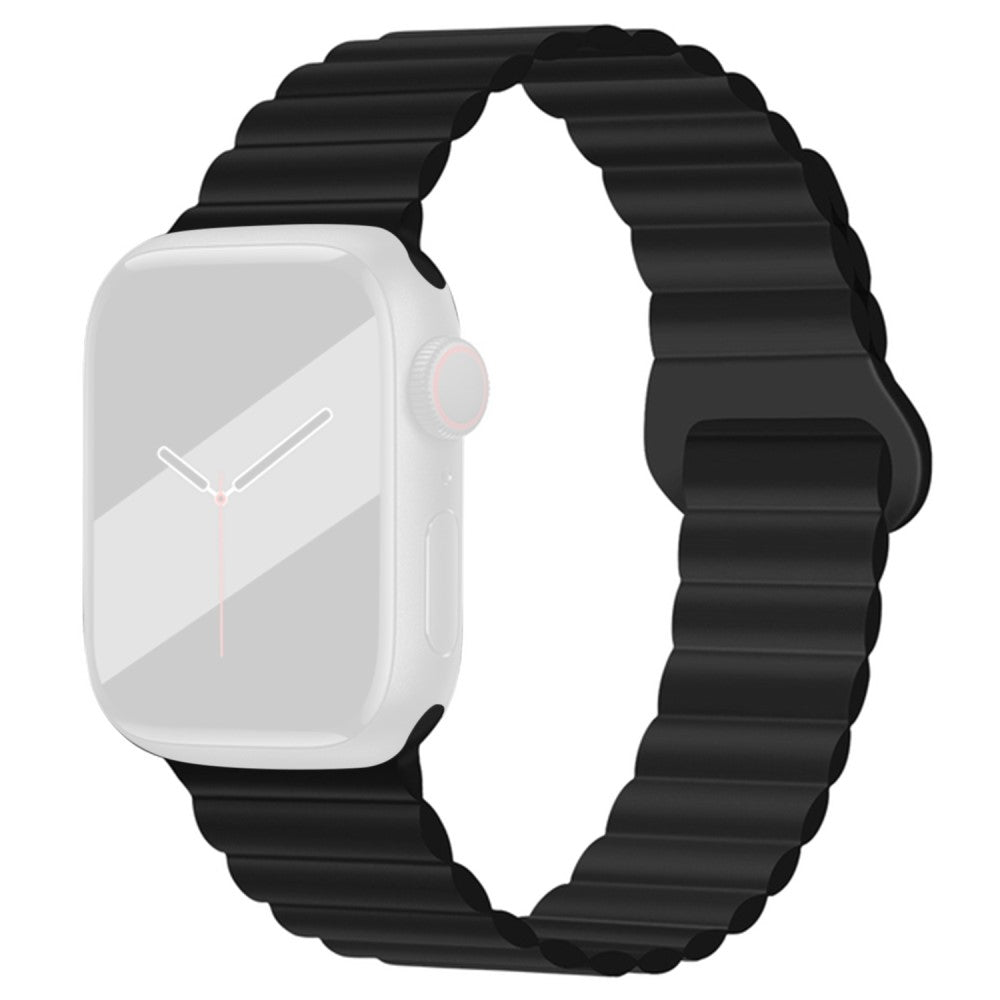 Mega komfortabel Apple Watch Series 7 41mm Silikone Rem - Sort#serie_5