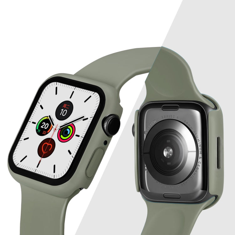 Vildt Godt Apple Watch Series 7 45mm Cover med Skærmbeskytter i Plastik og Hærdet Glas - Brun#serie_9