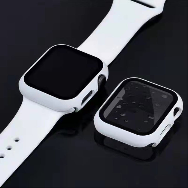 Super Godt Apple Watch Series 7 45mm Cover med Skærmbeskytter i Plastik og Hærdet Glas - Hvid#serie_2