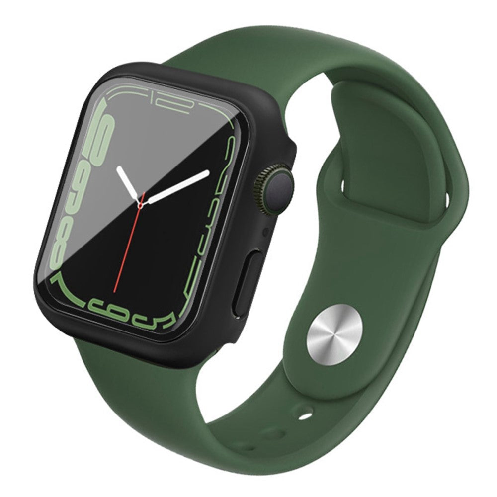 Rigtigt Flot Apple Watch Series 7 45mm Cover med Skærmbeskytter i Plastik og Hærdet Glas - Gennemsigtig#serie_2