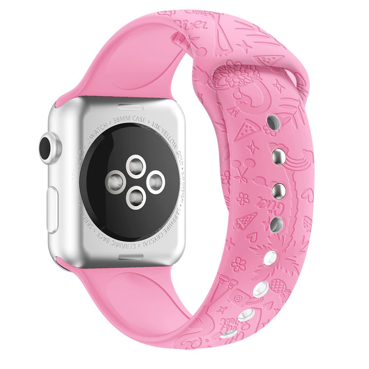 Komfortabel Apple Watch Series 7 45mm Silikone Rem - Pink#serie_14