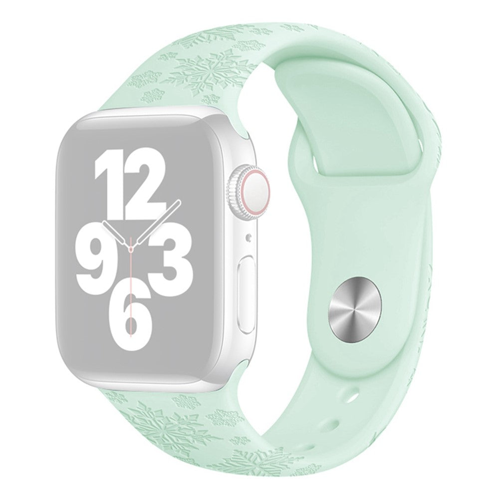 Super kønt Apple Watch Series 7 45mm Silikone Rem - Grøn#serie_23