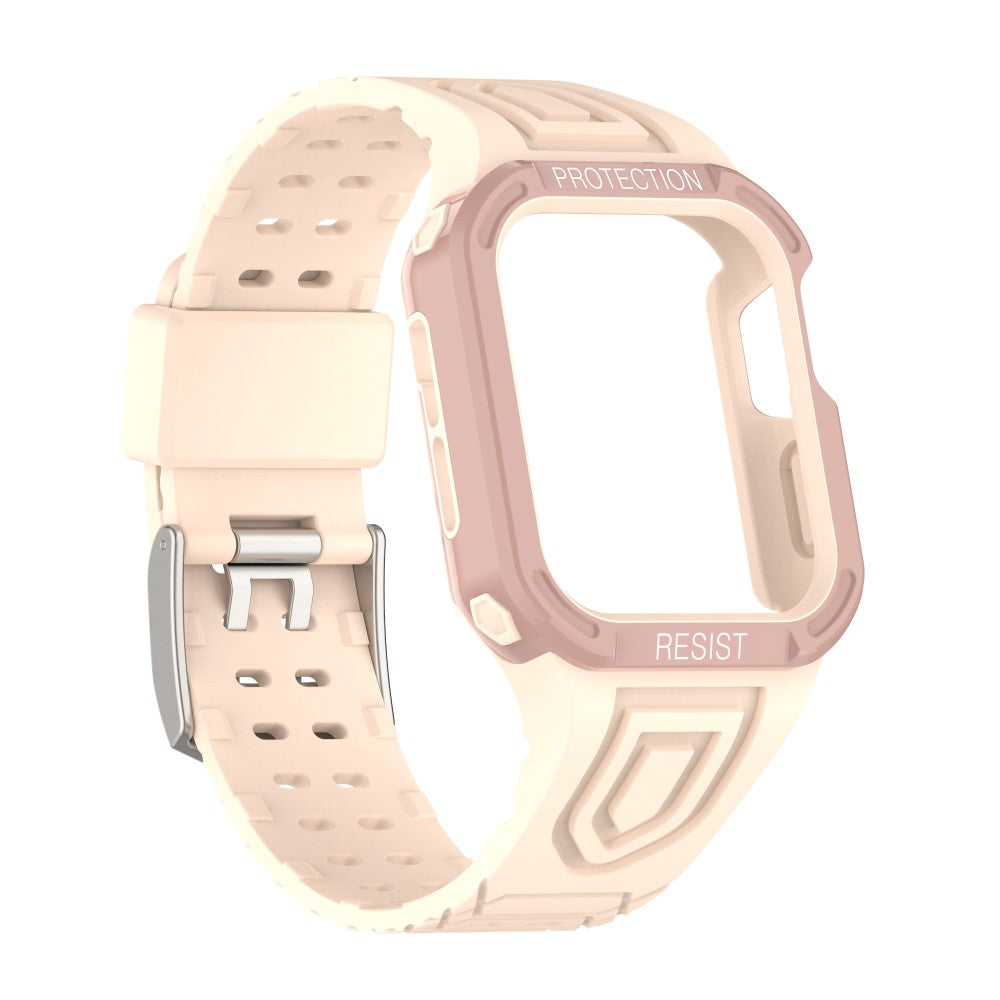 Apple Watch Series 7 45mm Plastik Rem med Etui - Pink#serie_13