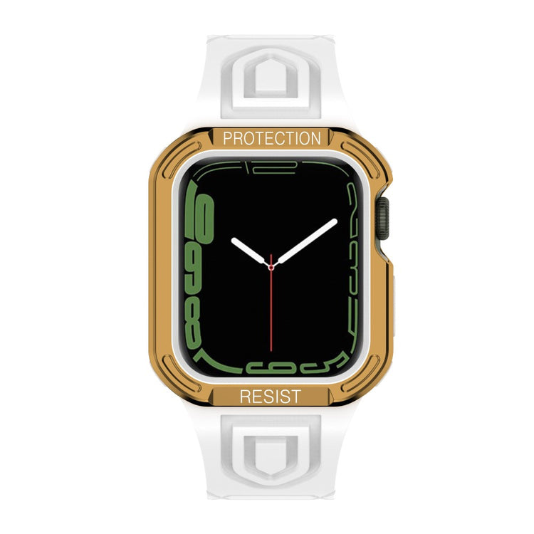 Apple Watch Series 7 45mm Plastik Rem med Etui - Hvid#serie_15