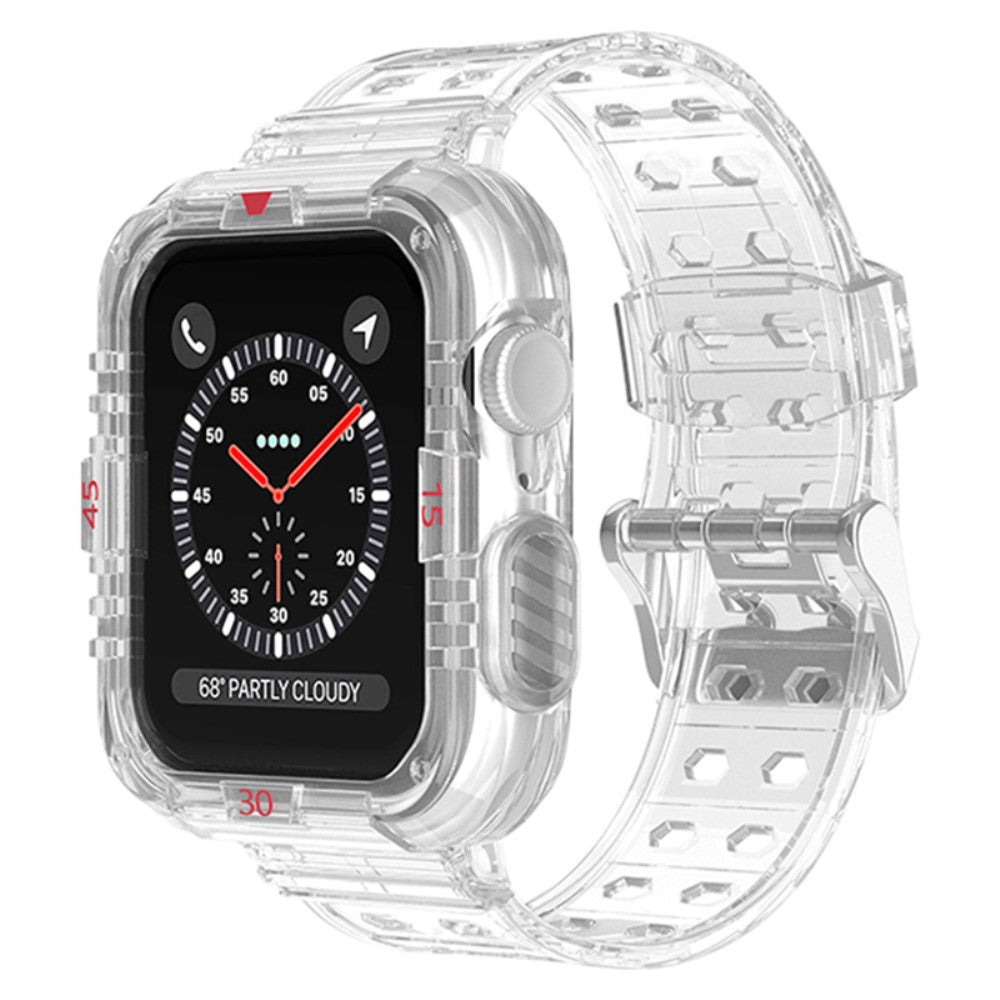 Vildt fint Apple Watch Series 7 45mm Silikone Rem - Gennemsigtig#serie_2