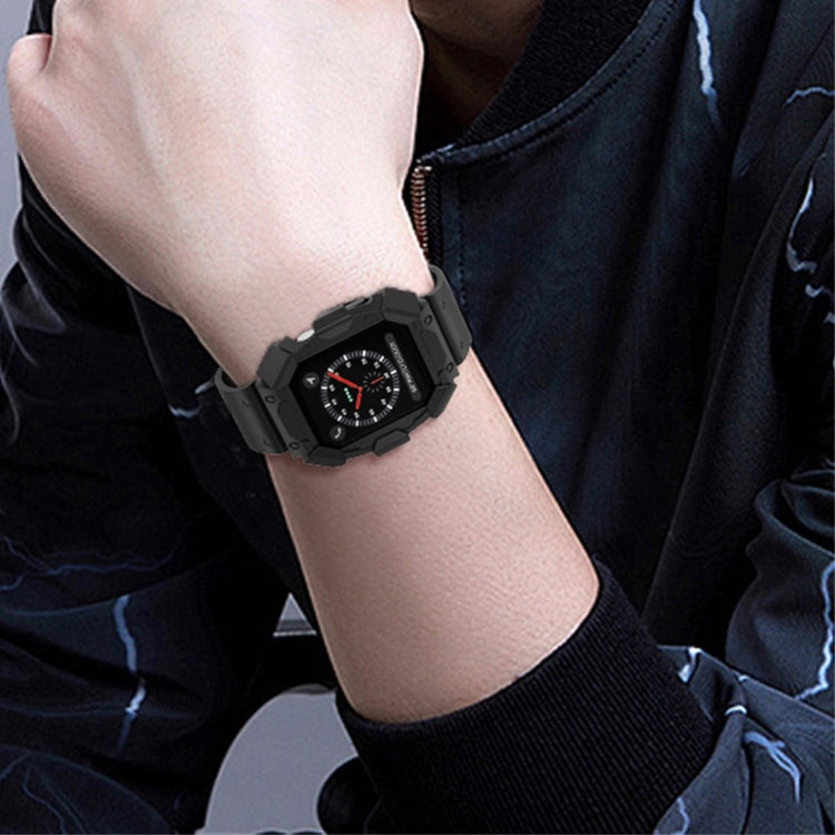 Super nydelig Apple Watch Series 7 45mm Silikone Urrem - Sort#serie_1