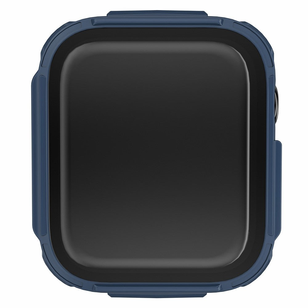 Rigtigt Fint Apple Watch Series 7 45mm Cover med Skærmbeskytter i Plastik og Hærdet Glas - Blå#serie_1