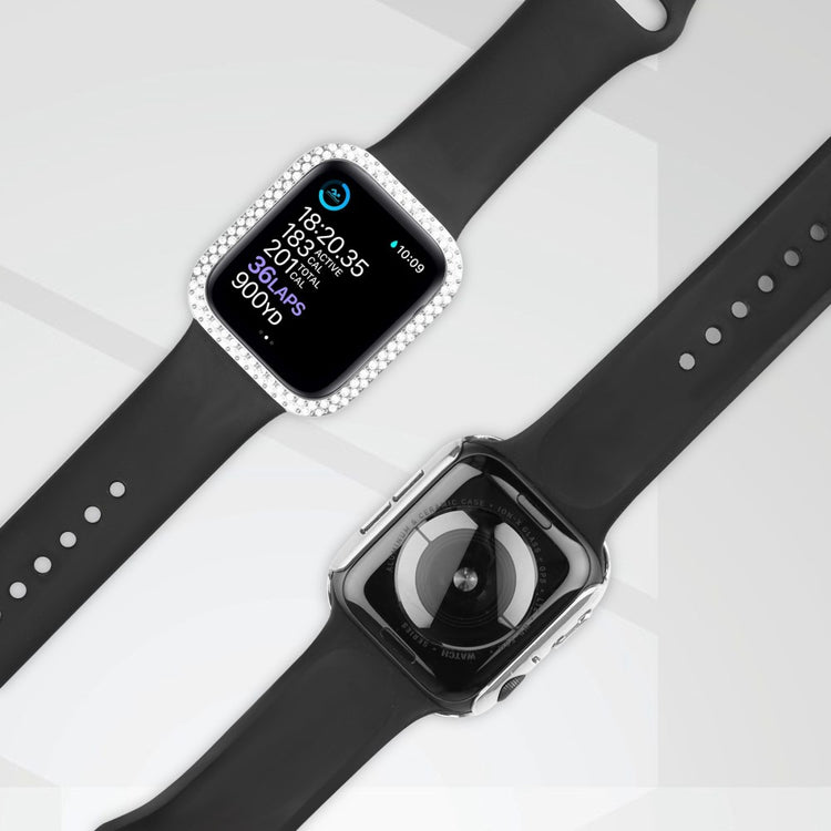 Godt Apple Watch Ultra Cover med Skærmbeskytter i Plastik og Hærdet Glas - Sølv#serie_3