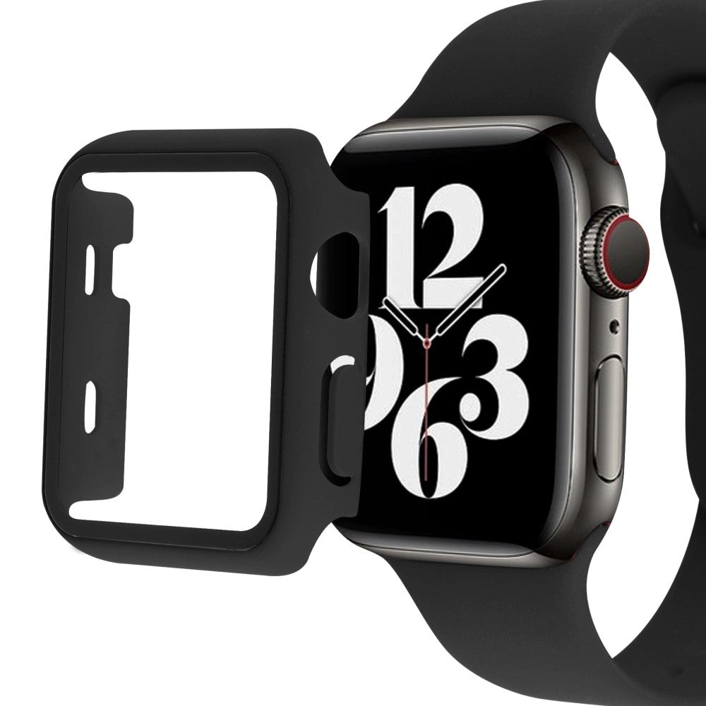 Vildt Fed Apple Watch Ultra Cover med Skærmbeskytter i Plastik og Hærdet Glas - Sort#serie_1