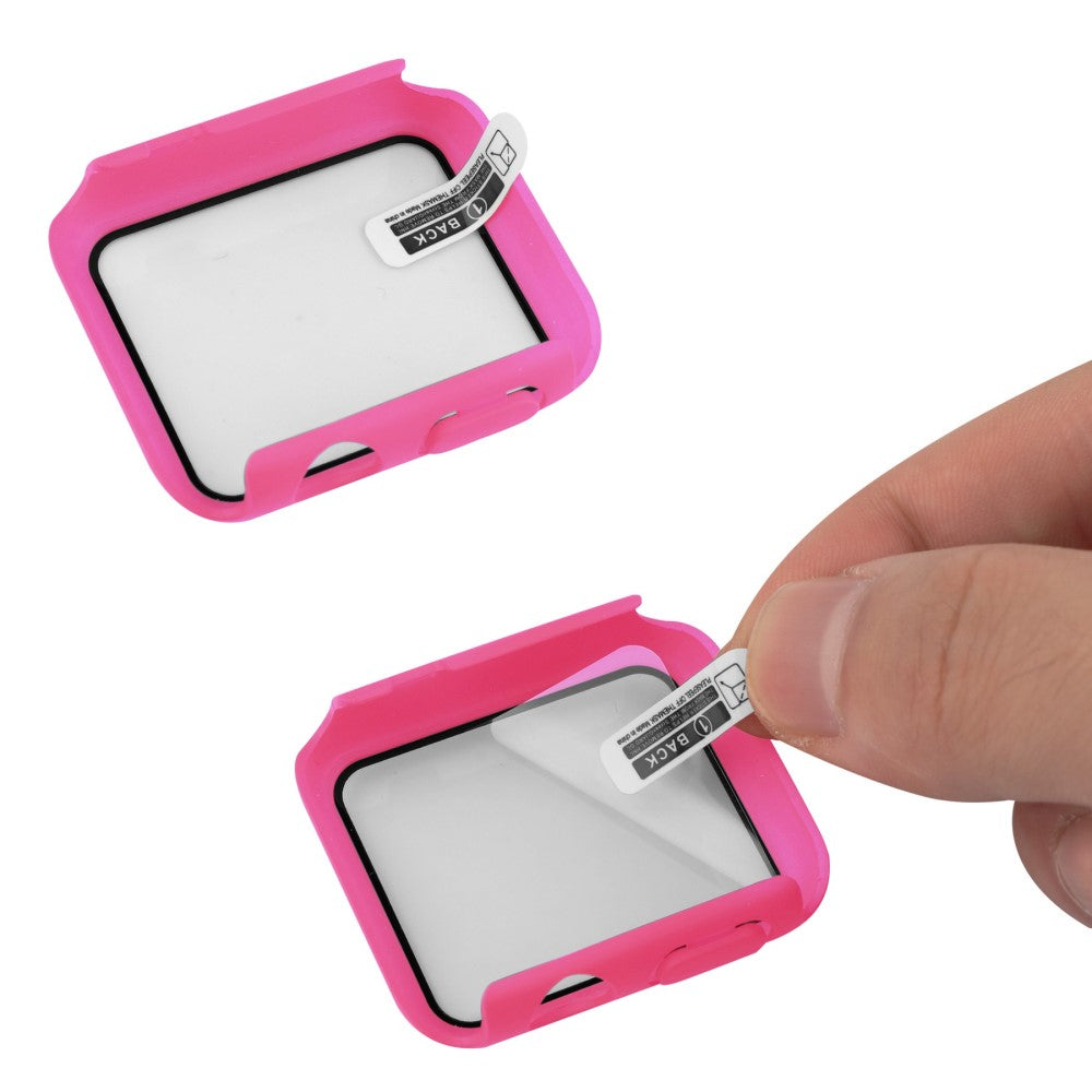 Vildt Fed Apple Watch Ultra Cover med Skærmbeskytter i Plastik og Hærdet Glas - Pink#serie_15