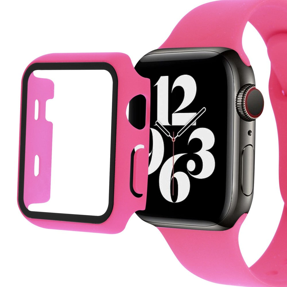 Vildt Fed Apple Watch Ultra Cover med Skærmbeskytter i Plastik og Hærdet Glas - Pink#serie_15