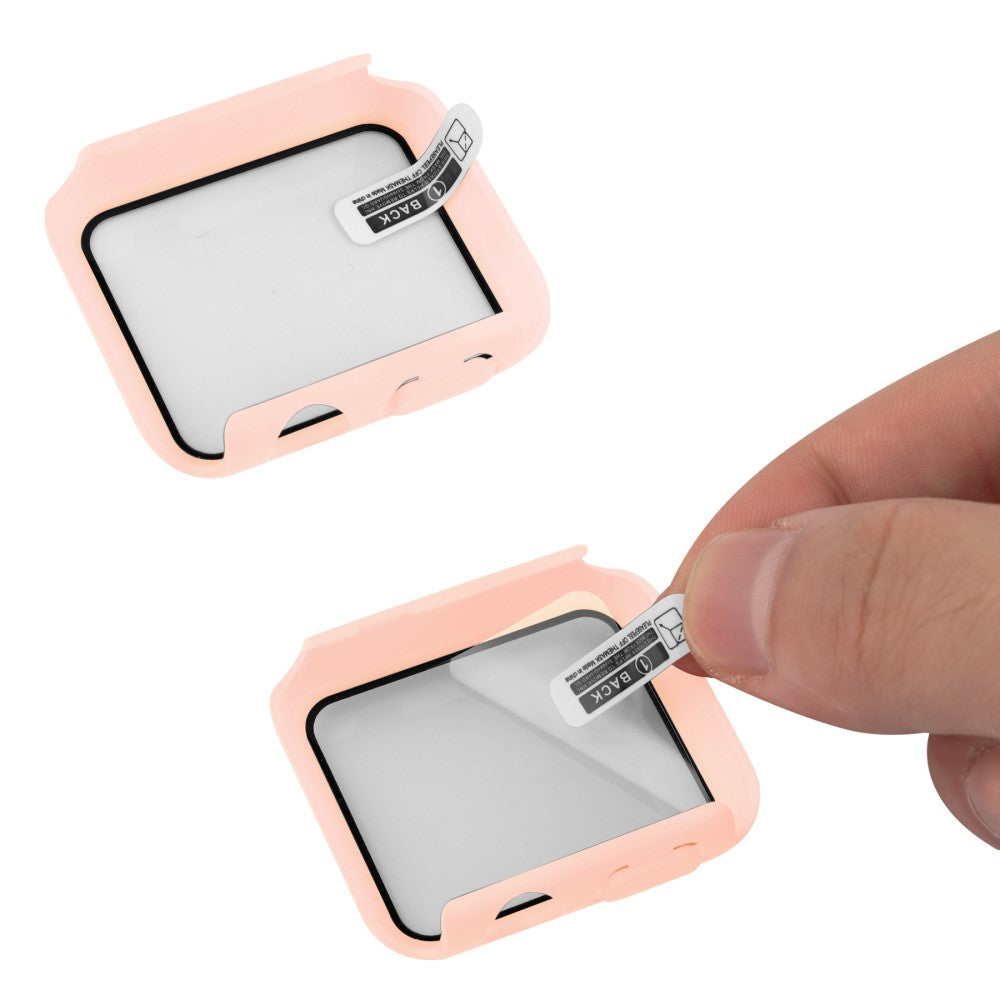 Vildt Fed Apple Watch Ultra Cover med Skærmbeskytter i Plastik og Hærdet Glas - Pink#serie_8