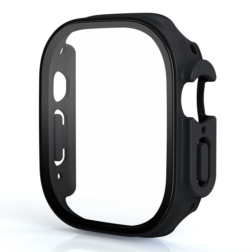 Beskyttende Apple Watch Ultra Cover med Skærmbeskytter i Plastik og Hærdet Glas - Sort#serie_8