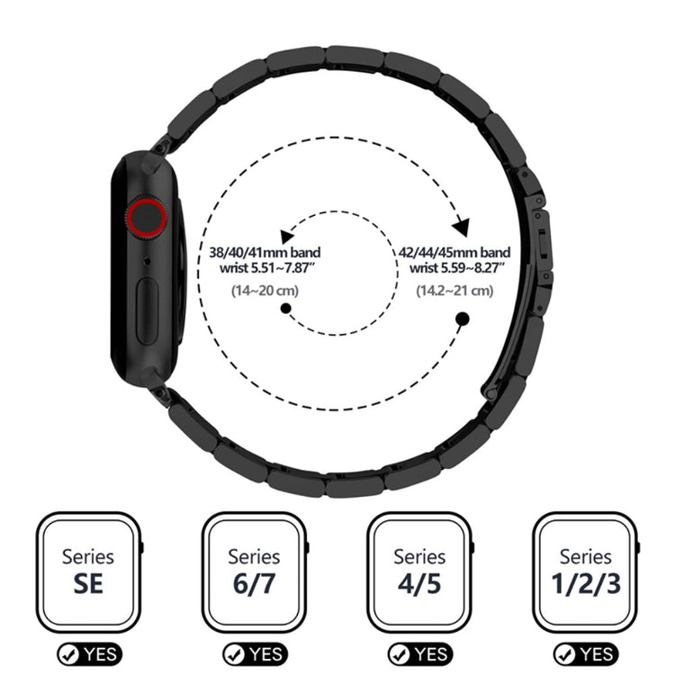 Rigtigt nydelig Universal Apple Metal Urrem - Sort#serie_1